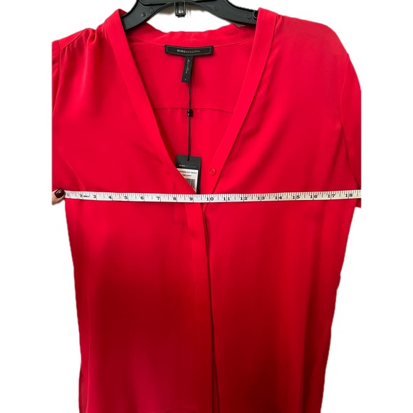 BCBGMaxAzria “Bellona” Red Tie-Neck Blouse (Sz S) NWT - Picture 12 of 12